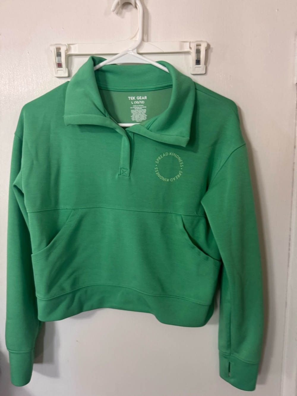tek gear Green Women's Quarter Zip Pullover Sweatshirt